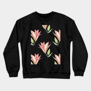 Watercolor Flower Repeated Pattern Crewneck Sweatshirt
